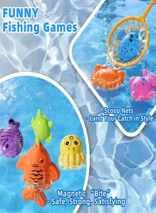 BLmukce Magnetic Fishing Game Toys with Inflatable Pool for Toddlers 1-3 3-5, Kids Bathtub Pool Water Table Toys, Birthday for 2 3 4 5 6 Year Old Boys Girls - Image 5