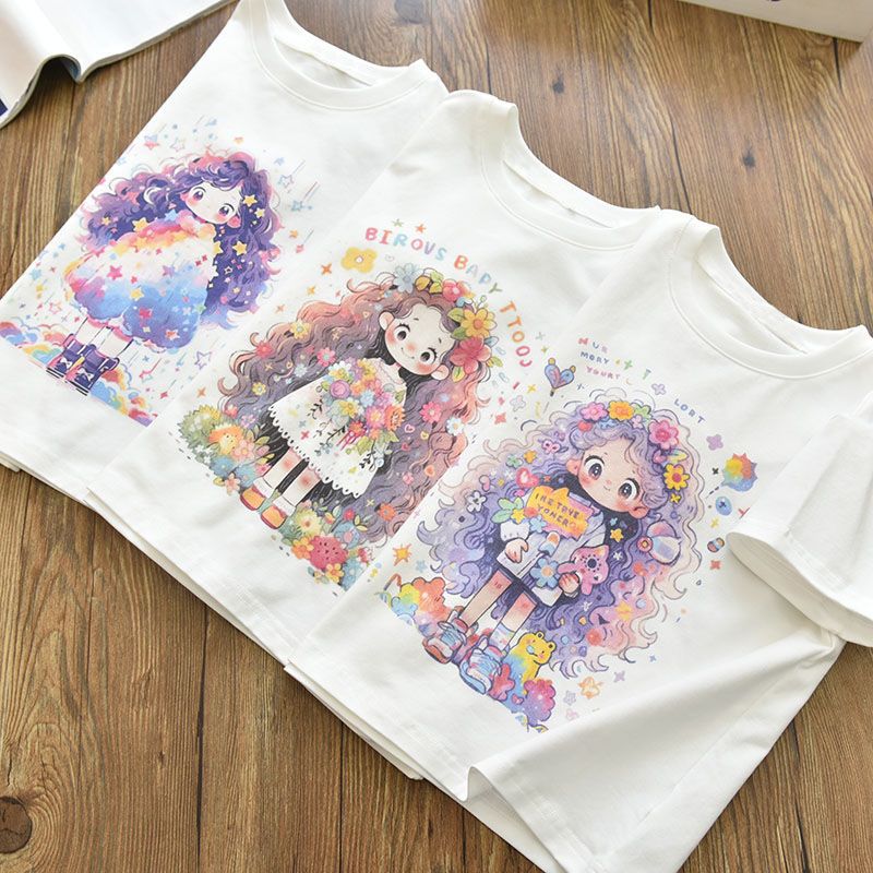 Pure Cotton Children'S Short-Sleeved T-Shirt Summer 2026 New Cute Baby Cartoon Casual Tops For Young Girls - Image 3