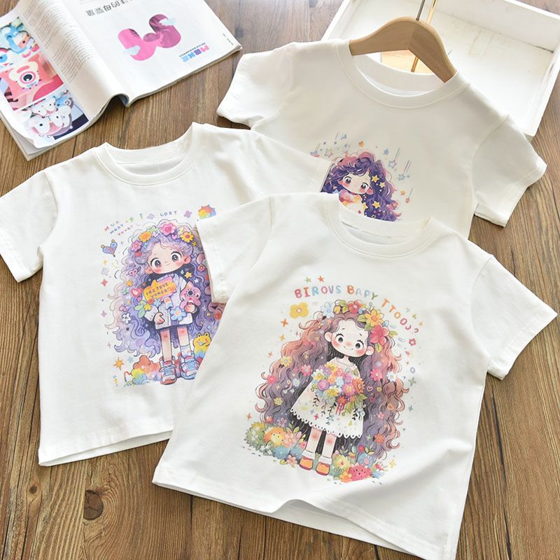 Pure Cotton Children'S Short-Sleeved T-Shirt Summer 2026 New Cute Baby Cartoon Casual Tops For Young Girls - Image 2