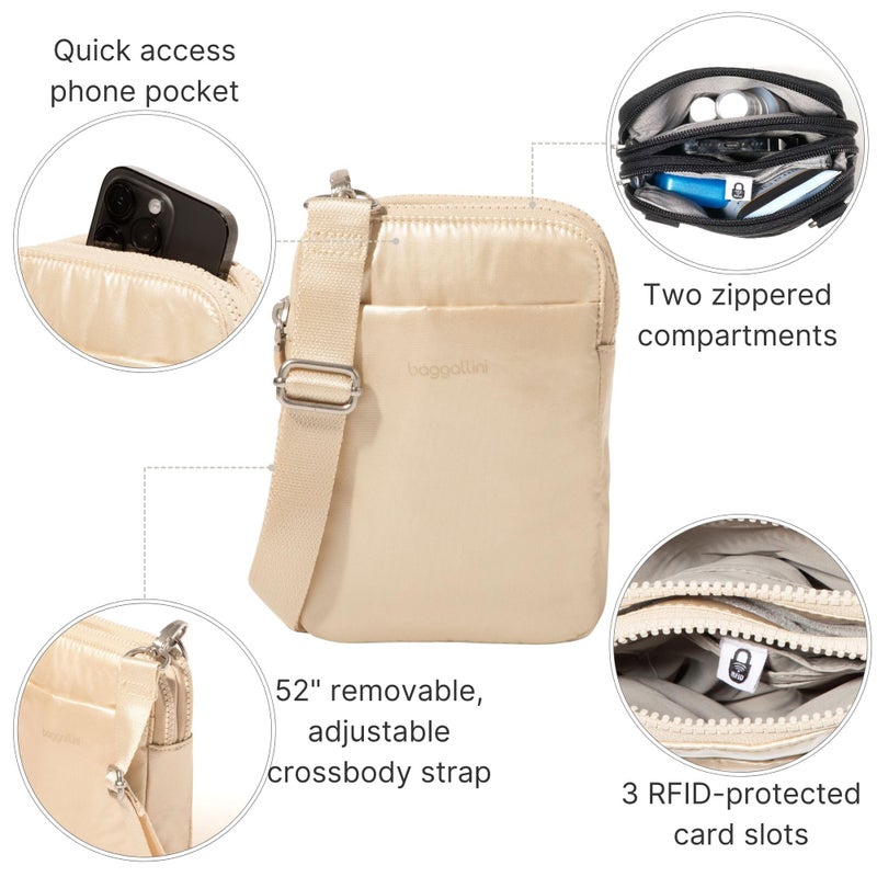 Baggallini Modern Take Two RFID Crossbody - 5"x7" Lightweight Small Phone Wallet Crossbody Bag - Nylon Travel Purse - Image 4
