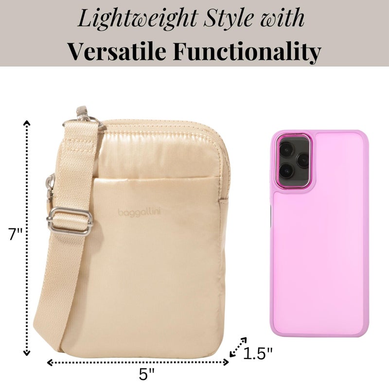 Baggallini Modern Take Two RFID Crossbody - 5"x7" Lightweight Small Phone Wallet Crossbody Bag - Nylon Travel Purse - Image 3