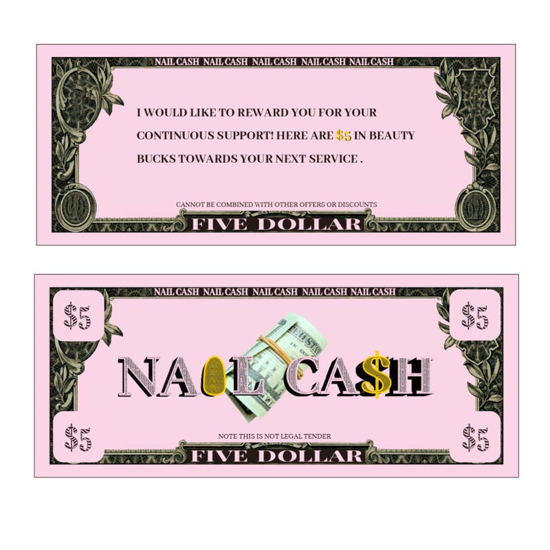 Mocomfor Nail Cash Pink Loyalty Reward Cards for Nail Tech Supplies, Salon Client Gifts & Aftercare, Pedicure Manicure Business Must Haves - 100 Pieces - Image 1