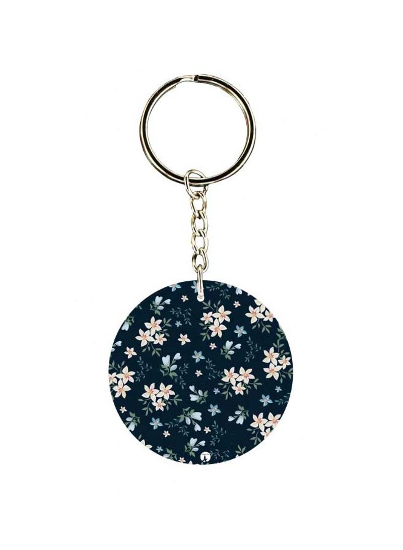 RKN Double Sided Flower Printed Keychain