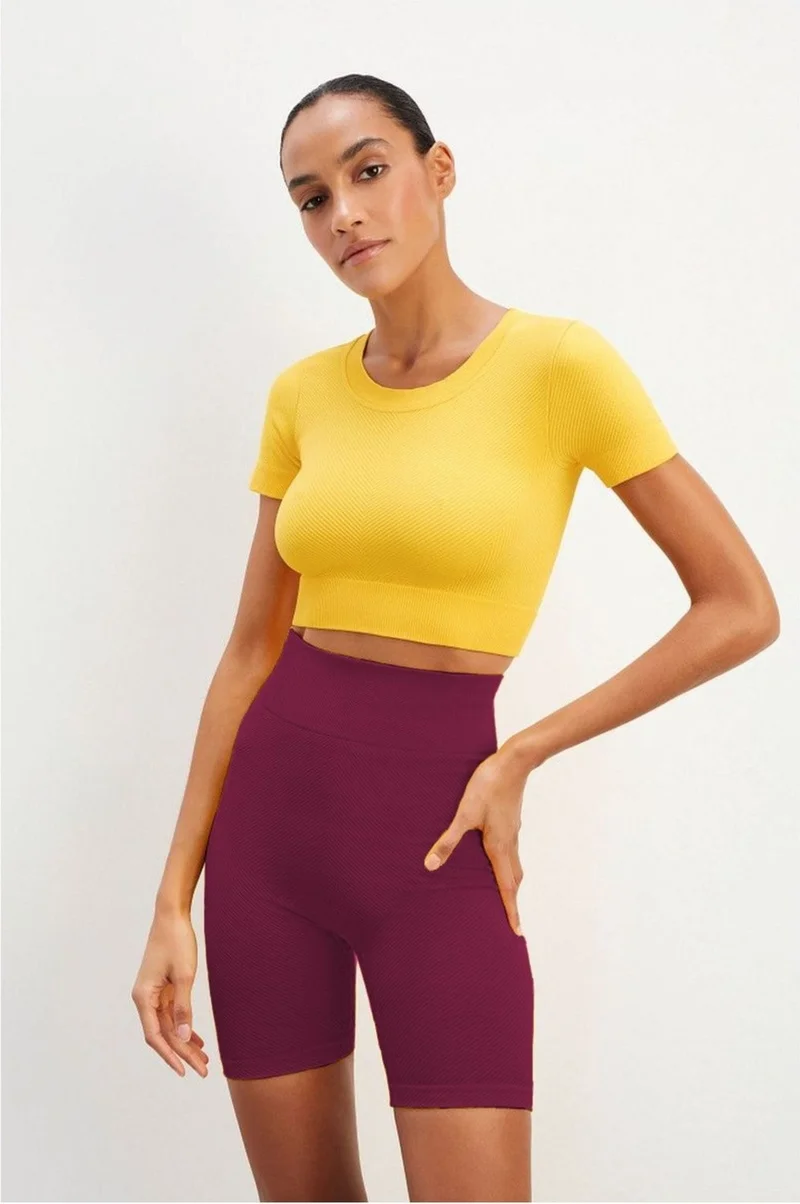 Mistirik Mystirik Knitted Seamless Shorts High Waist Loose Biker Shorts