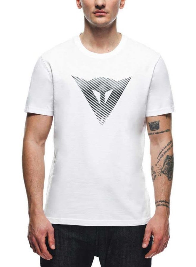 Dainese T-Shirt Logo, Short Sleeve T-Shirt, 100% Cotton, Men, White/Black  - Image 3