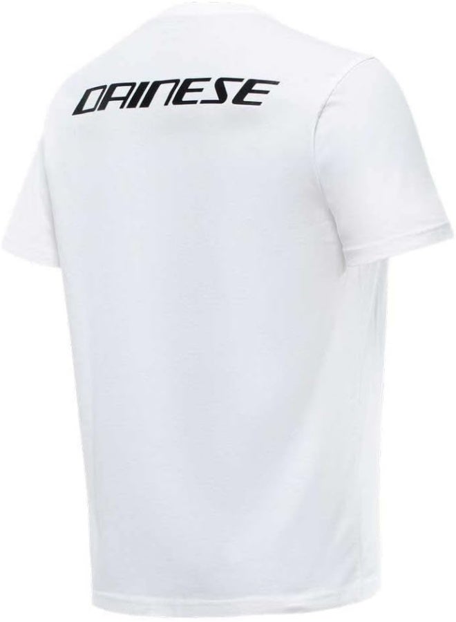 Dainese T-Shirt Logo, Short Sleeve T-Shirt, 100% Cotton, Men, White/Black  - Image 2