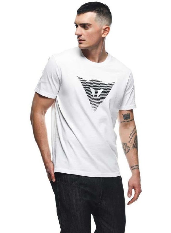 Dainese T-Shirt Logo, Short Sleeve T-Shirt, 100% Cotton, Men, White/Black  - Image 1
