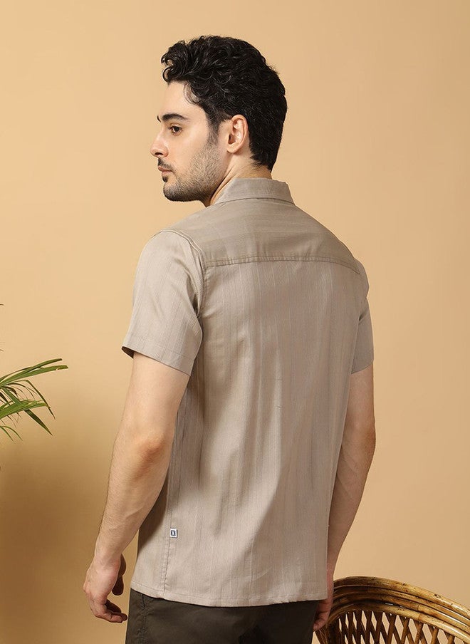 Hence Men Relaxed Opaque Casual Shirt with Cuban Collar - Image 5