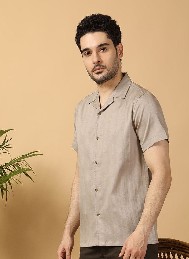 Hence Men Relaxed Opaque Casual Shirt with Cuban Collar - Image 4