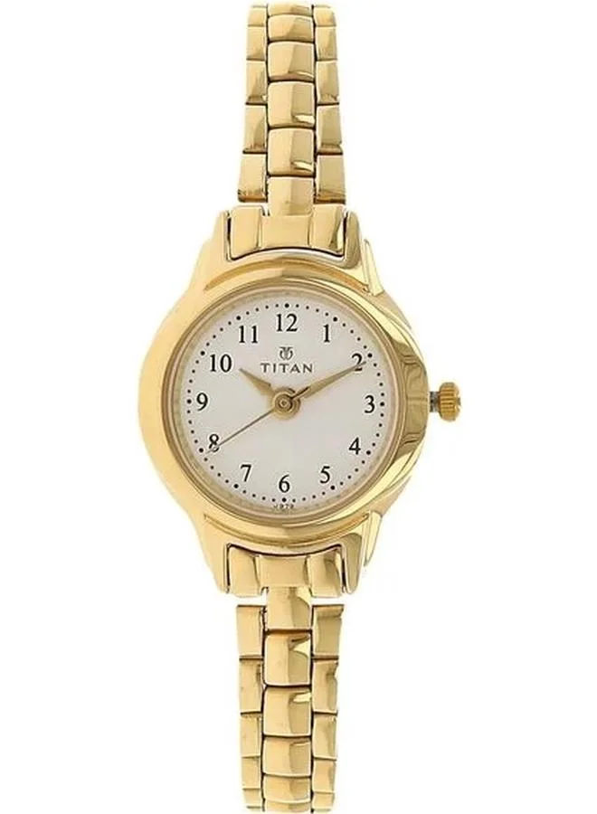 TITAN Women's Analog Display Watch With Gold Stainless Steel Strap - 2401YM01