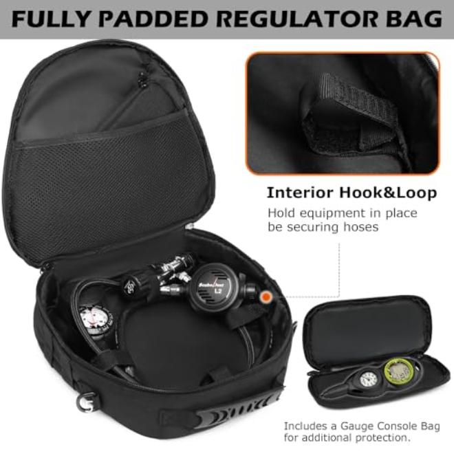 HAMBOLY Scuba Regulator Bag Padded Diving Regulator Protective Case Diving Snorkeling Gear Storage Carry Pouch - Image 2