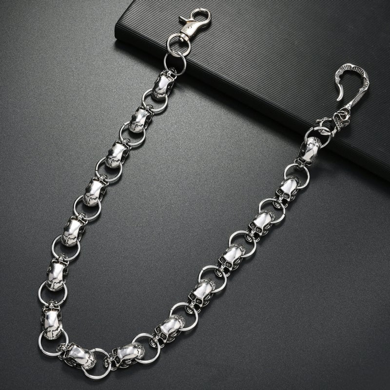Metal full skeleton belt chain, hip-hop punk skull wallet anti-theft waist chain, wallet anti-theft chain - Image 2