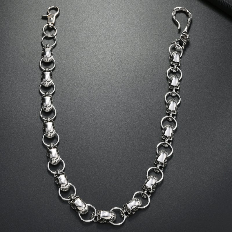 Metal full skeleton belt chain, hip-hop punk skull wallet anti-theft waist chain, wallet anti-theft chain - Image 3