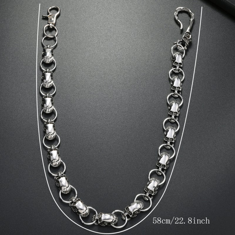 Metal full skeleton belt chain, hip-hop punk skull wallet anti-theft waist chain, wallet anti-theft chain - Image 4