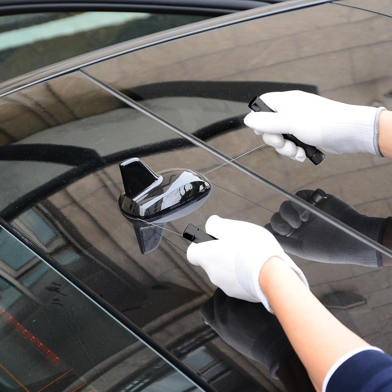 Ehdis Car Emblems Remover Logo Remover with 3 Replacement PE Lines and 2 Aluminium Handles No Scratch for Emblems Remove Car Logo (Black) Assorted color options - Image 3