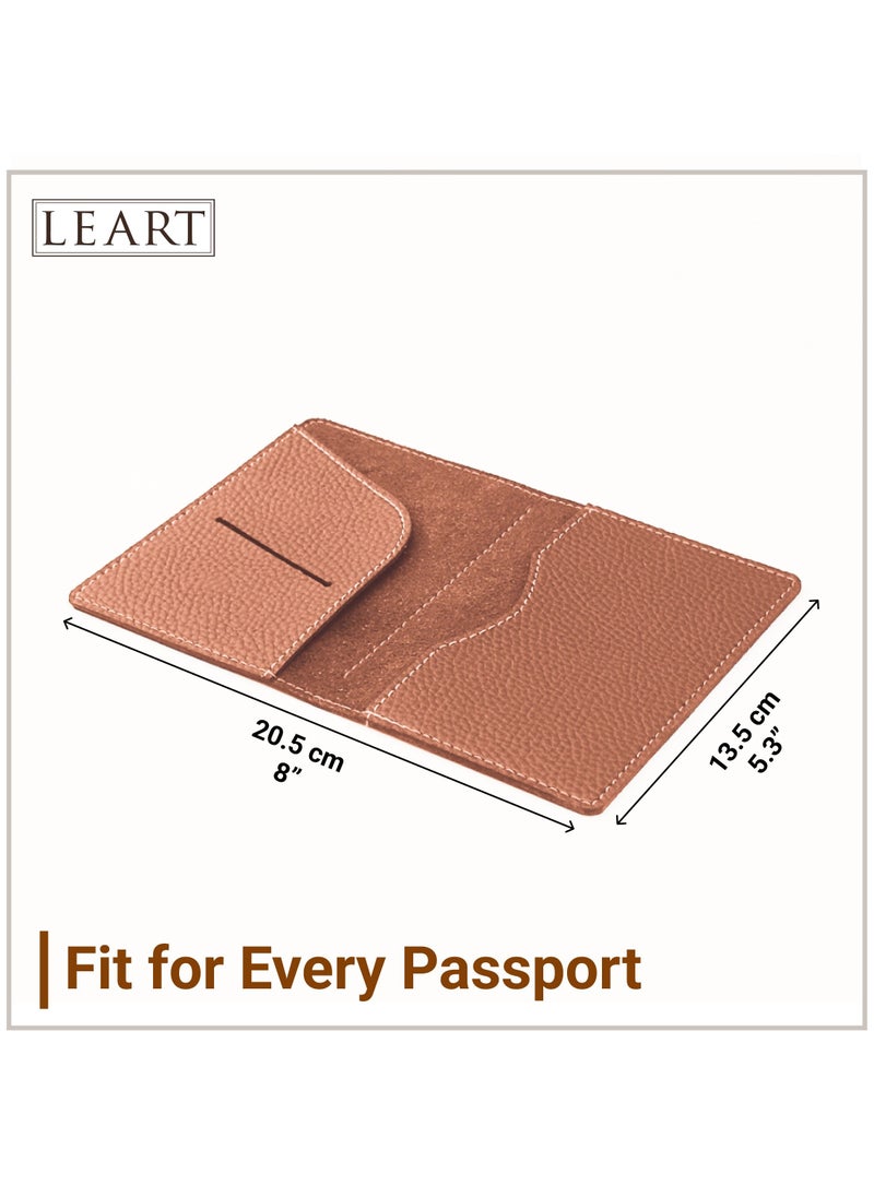 LeArt - Leather Passport Cover – Passport Holder | Passport Wallet for Men | Passport Case | Passport Cover Holder | Travel Accessories | Travel Gifts (Caramel) - Image 1