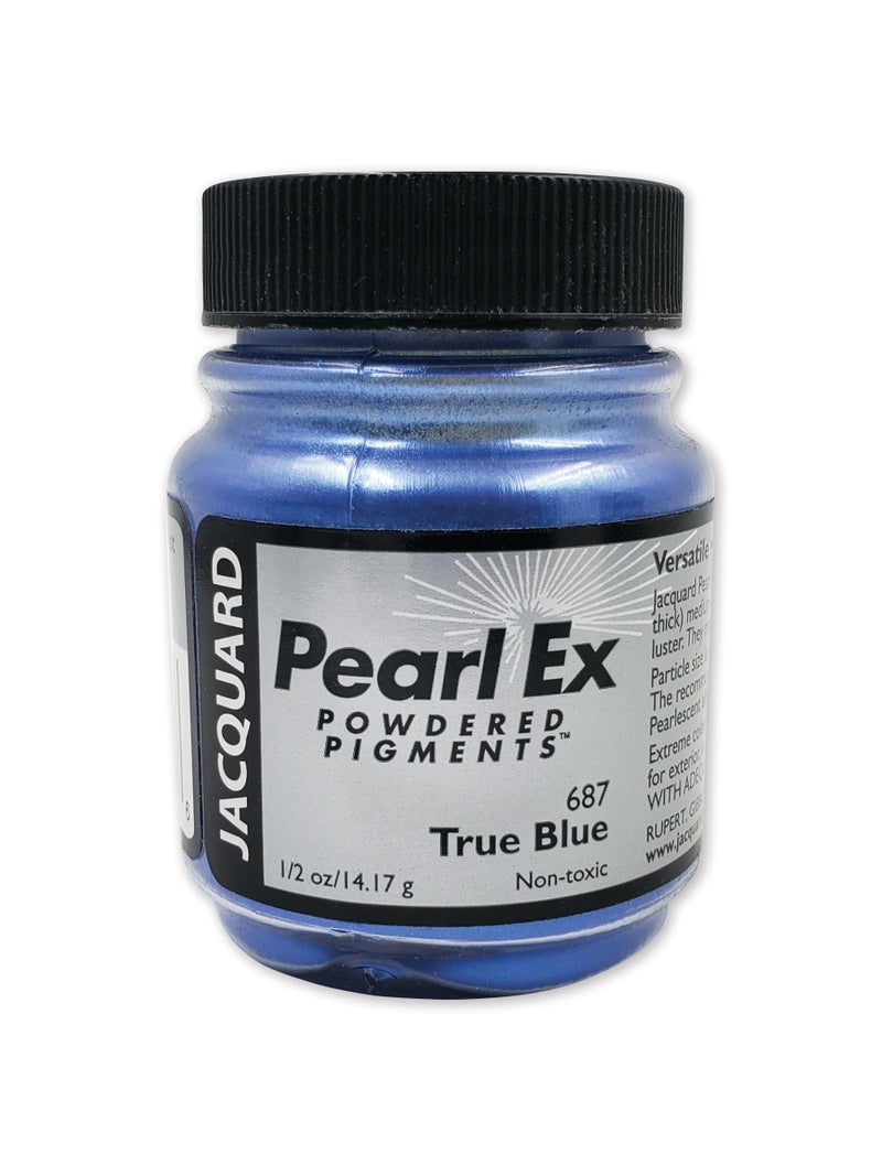 Jacquard Pearl Ex Pigment Powder 0.5 oz True Blue - Loose Mica Powder for Epoxy Resin, Watercolors, Calligraphy Ink & Clay - Epoxy Pigment Powder - Epoxy Resin Color - Image 1