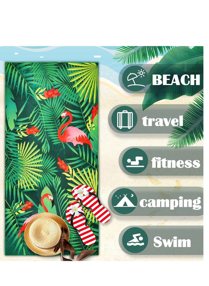 SOLARAE Beach Towel, Quick Dry Sand Free Beach Towel, Lightweight Microfibre Beach, Dry Camping Towels, Hawaiian Pool Towel for Travel, Swimming, Holiday(Green, 160 x 80cm) - Image 4