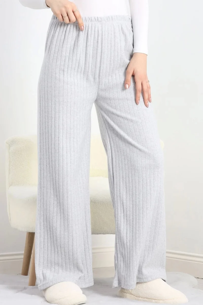 Kazax Ribbed Interlock Pajama Bottoms Gray - 19388.1567.
