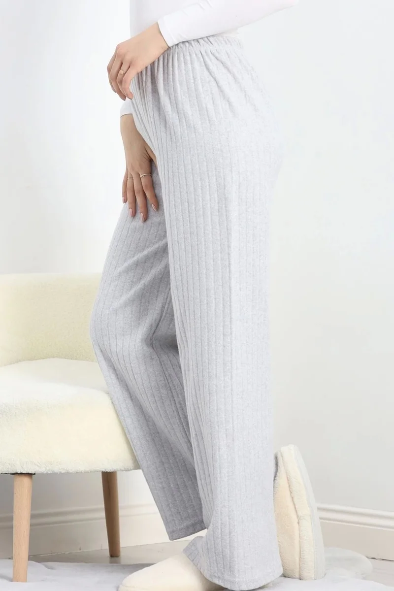 Kazax Ribbed Interlock Pajama Bottoms Gray - 19388.1567.