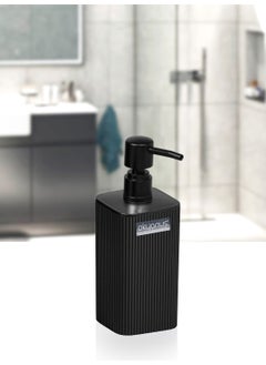 ‎okyanus Home Ocean Home Mina Black Square Striped Liquid Soap Dispenser  - Image 1