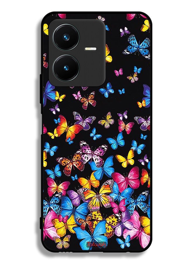 Tolwak Vivo Y22 Protective Case Cover Colorful Butterflies - Image 1