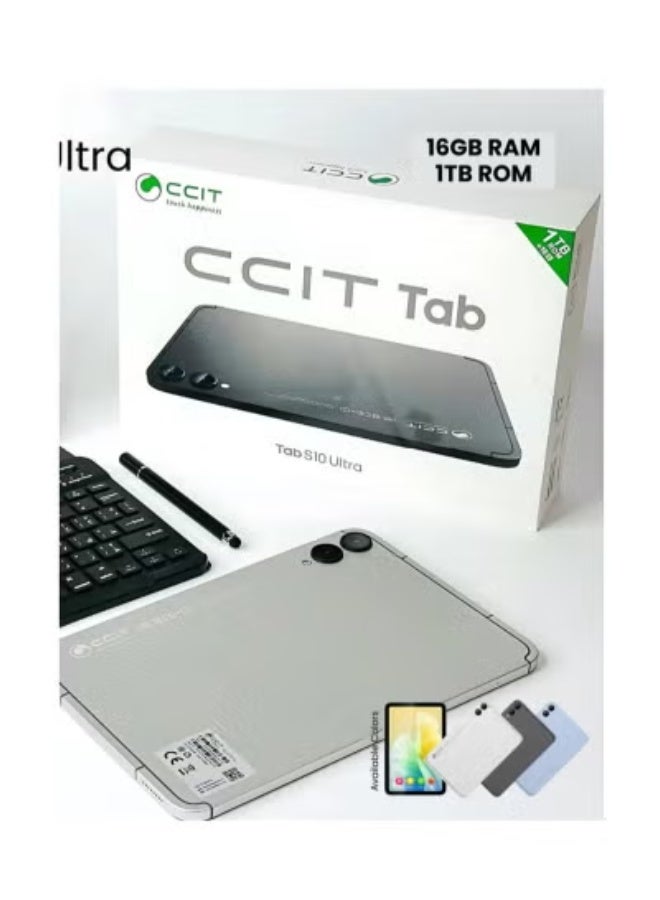 CCIT Tab S10 Ultra 10.1" Android Tablet – 16GB RAM, 1TB ROM, Dual SIM 4G LTE, Full HD Display, 10000mAh Battery, Stylus, Wireless Keyboard & Mouse – Black | High-Performance Android Tablet for Office, Online Learning, Gaming & Media Streaming - Image 1