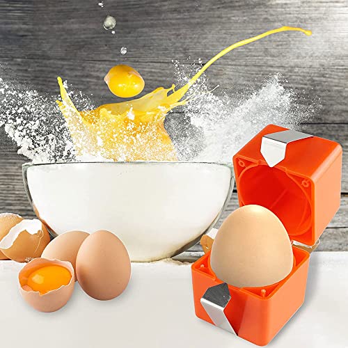 Melostu Egg Opener and Egg Cubes - Easy and Safe Egg Cracker Tool - Egg Separator and Shell Cutter - Handheld Egg Divider for Kitchen and Baking (Red) - Image 1