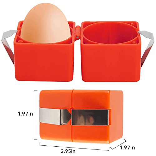 Melostu Egg Opener and Egg Cubes - Easy and Safe Egg Cracker Tool - Egg Separator and Shell Cutter - Handheld Egg Divider for Kitchen and Baking (Red) - Image 3