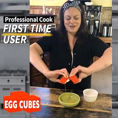 Melostu Egg Opener and Egg Cubes - Easy and Safe Egg Cracker Tool - Egg Separator and Shell Cutter - Handheld Egg Divider for Kitchen and Baking (Red) - Image 2