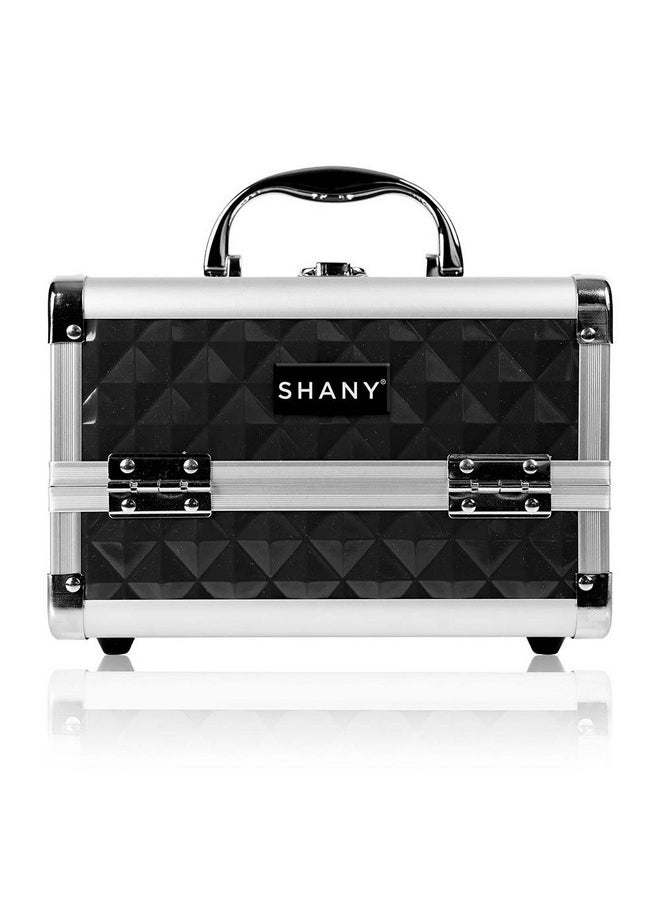 Shany Chic Makeup Train Case Cosmetic Box Portable Makeup Case Cosmetics Beauty Organizer Jewelry Storage With Locks, Multi Trays Makeup Storage Box With Makeup Mirror Black  - Image 1