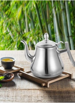 Generic Stylish Design Teapot, Stainless Steel, Silver Teapot with Filter Infuser, Teapot, Water Kettle, Stovetop Coffee for Home, Hotel, Restaurant Stainless 1.0L  - Image 2