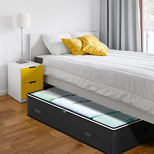 Budding Joy 6 Pack Under Bed Storage Containers Organizer, Large Capacity Underbed Clothes Storage Bins, Bedroom Organization and Storage, Foldable Storage Bags for Clothes Pillow Blankets Bedding - Image 5