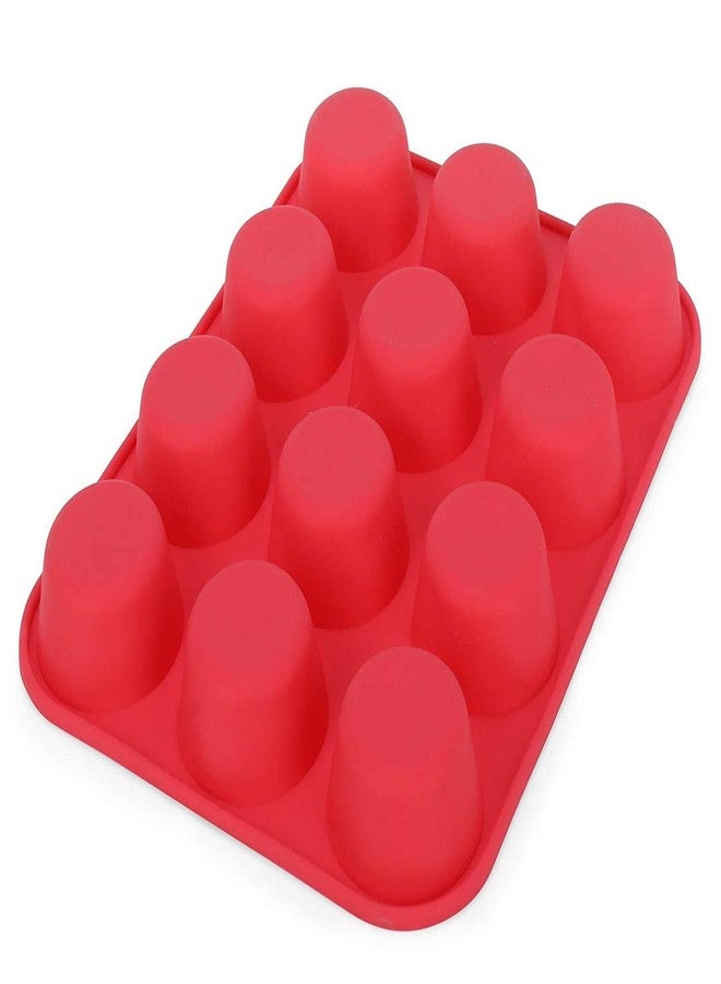 Clazkit قالب خبز المافن من السيليكون القابل لإعادة الاستخدام من كلازكيت، 12 تجويف، 33 × 25 × 3.0 سم (أحمر) - Image 5