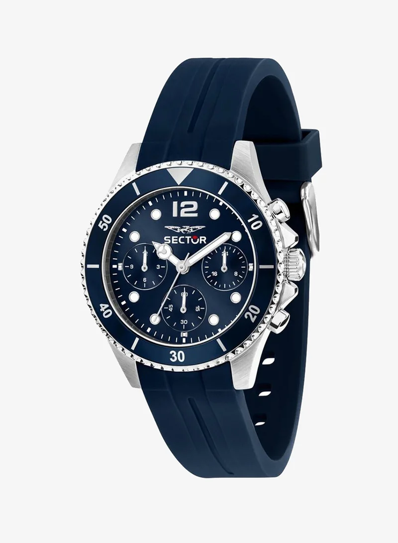 Sector 230 Collection Men's Analog Watch - Blue Dial, 39mm Metal Case, Blue Silicone Strap, Quartz, 100M Water Resistant - R3251161052