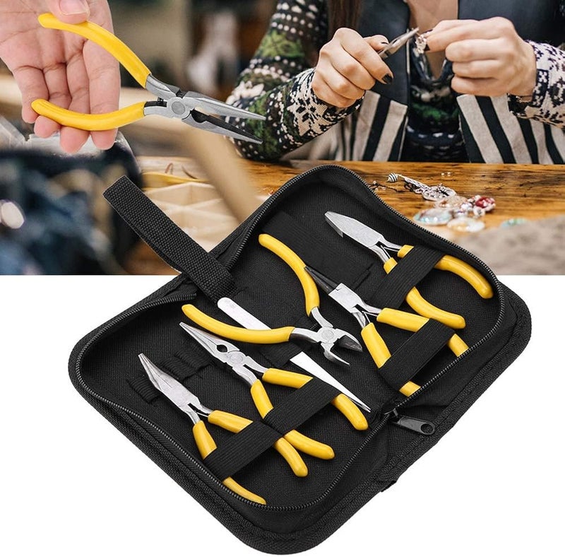 woobles 5 Professional Jewelry MakingTools Kit,Round Bent Nose Pliers Beading Making DIY Jewelry Making Supplies Kit for Adults and Beginners - Image 4
