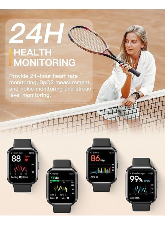 HAVEN TS10 Pro Smart Watch, HD Display, Bluetooth Calling, Health Monitoring GPS Sport Band, Multifunctional Watch, iOS and Android Compatible - Black - Image 4