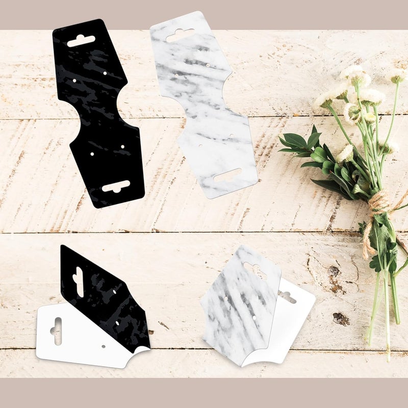 DEEPTAGS Jewellery Display Cards for Bracelet, Earring, Necklace, Hair Tie, Jewelry, White & Black - 200 PCS (100 Each) - Image 4