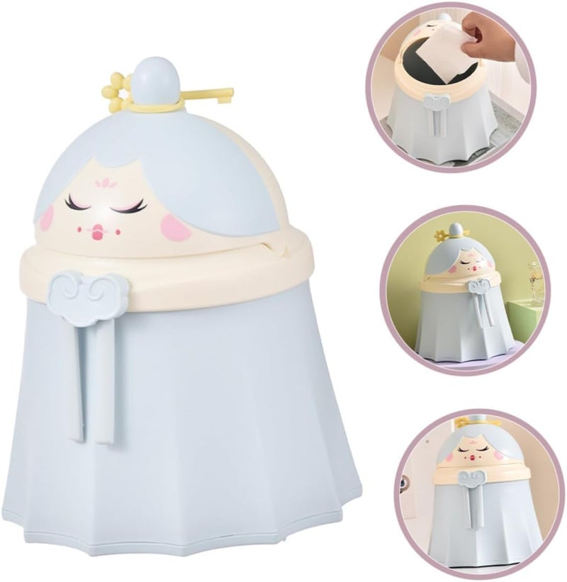 RELEMTRA Mini Desktop Trash Can Office Small Cute Dustbin for Study Table Desk Bin Bedroom Bin Waste Paper Bin Mini Desk Dustbin with Lid for Bedroom Bathroom Kitchen Multicolor 1 Pcs - Image 5