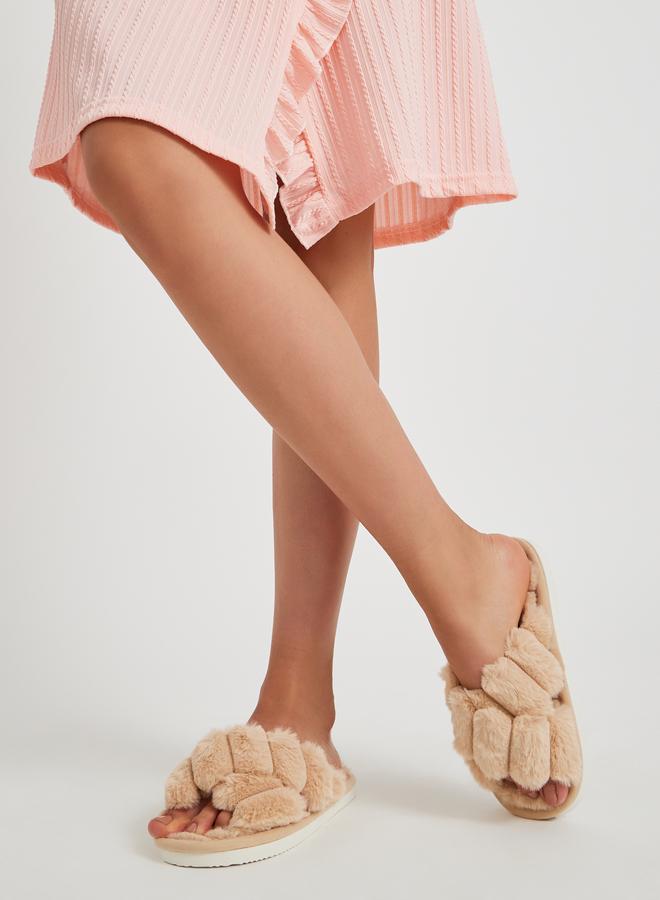 Styli Styli Textured Fluffy Bedroom Slippers  - Image 1