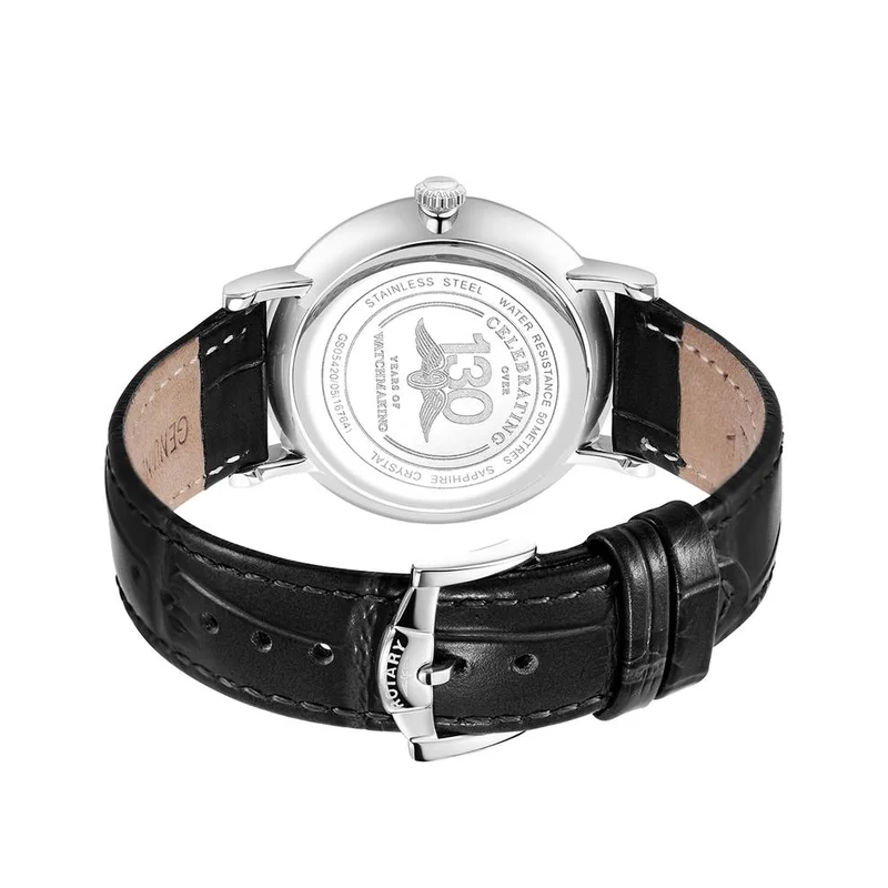 Rotary  Rotary Men's Heritage Blue Dial Stainless Steel Black Leather Strap Watch - GS05420/05 for Men | Best Price UAE