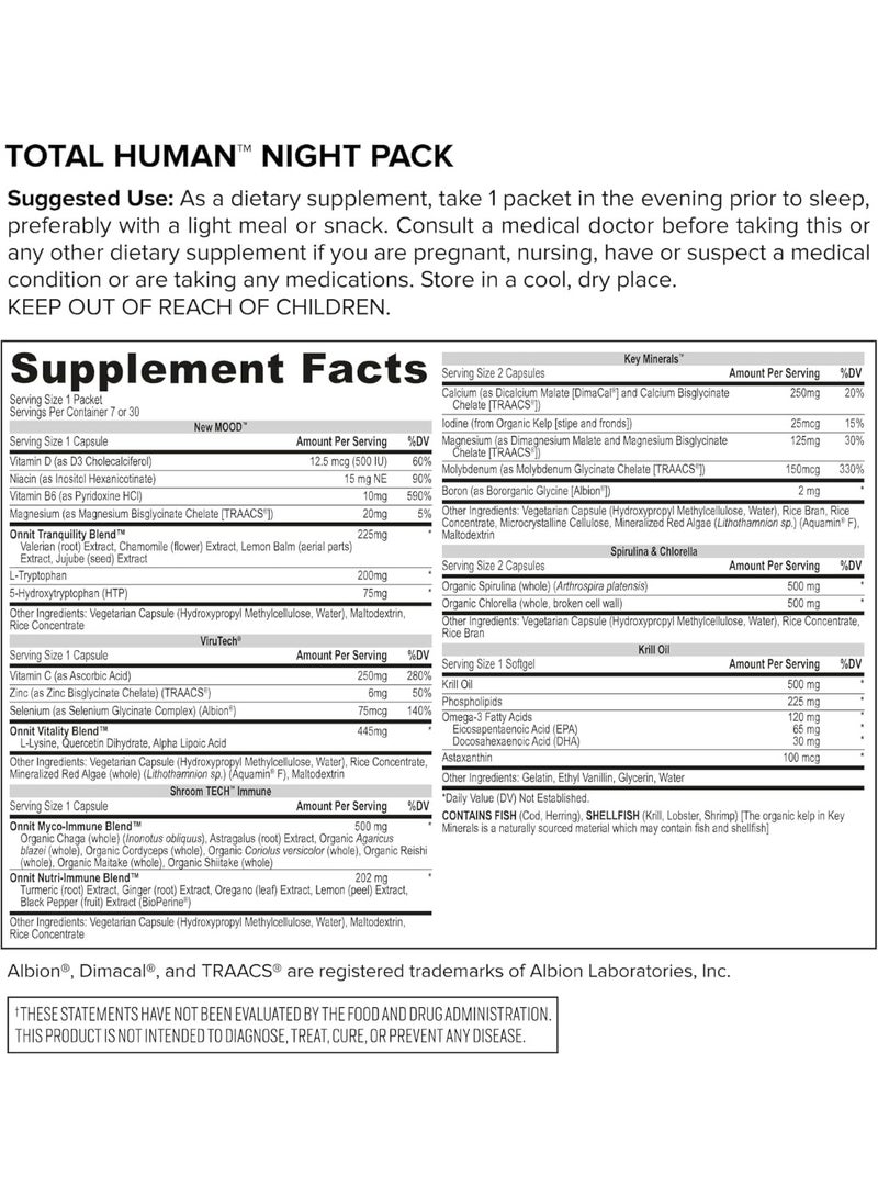 Onnit Total Human Day and Night Vitamin Packs for Men and Women,Capsule, Adult Multivitamin, 30-Day Supply - Image 2