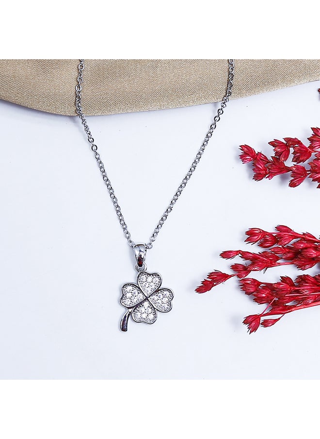 FLUFFY Flower Soft Necklaces Of Fluffy Women's Accessories-Silver  - Image 1