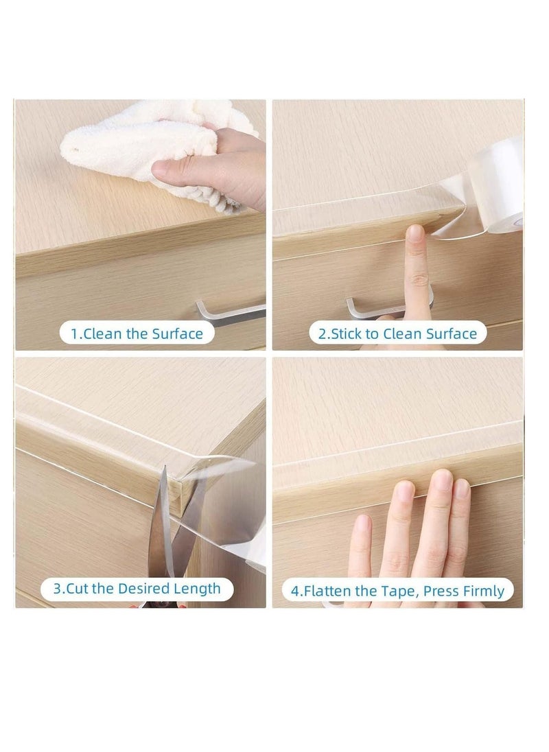 ECVV ECVV® 5M Edge Protectors for Baby Safety - 1.97" x 16.4ft Soft Silicone Corner Guards for Cabinets, Tables, Drawers - Eco-Friendly, Non-Slip, Transparent, Long-Lasting & Easy to Install & Remove  - Image 5