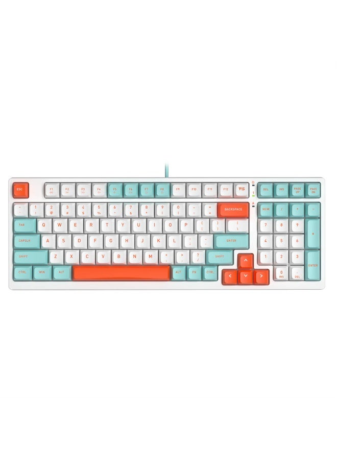 A4TECH FS300 Hot‑Swappable Mechanical Keyboard – 98‑Key Compact Layout, White Backlit, FS Switches (3/5‑Pin), OS Switchable (Windows / Mac), Gasket Build, Quiet Silent Typing - Image 2