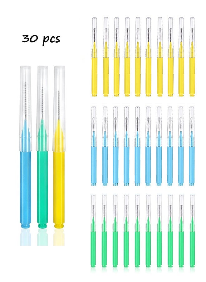 30 Pieces Interdental Brushes Dental Floss Toothpick Braces Brush Tooth Cleaning Tool Interdental Brush Tooth Care Tool - Image 1