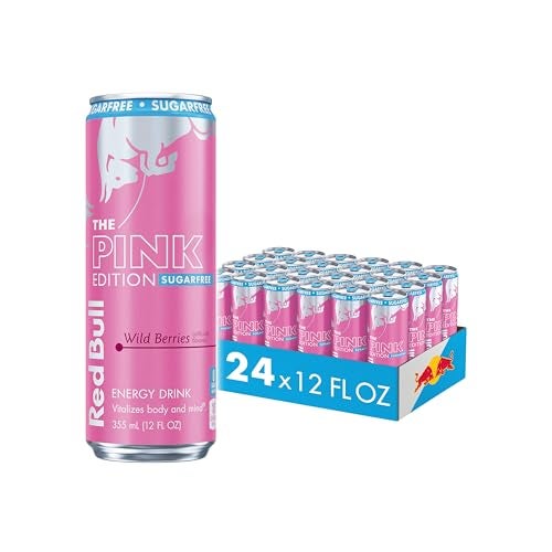 Red Bull Pink Edition Sugar-Free Energy Drink, Wild Berries, with 114 mg Caffeine plus Taurine & B Vitamins, 12 Fl Oz, Pack of 24 Cans - Image 1