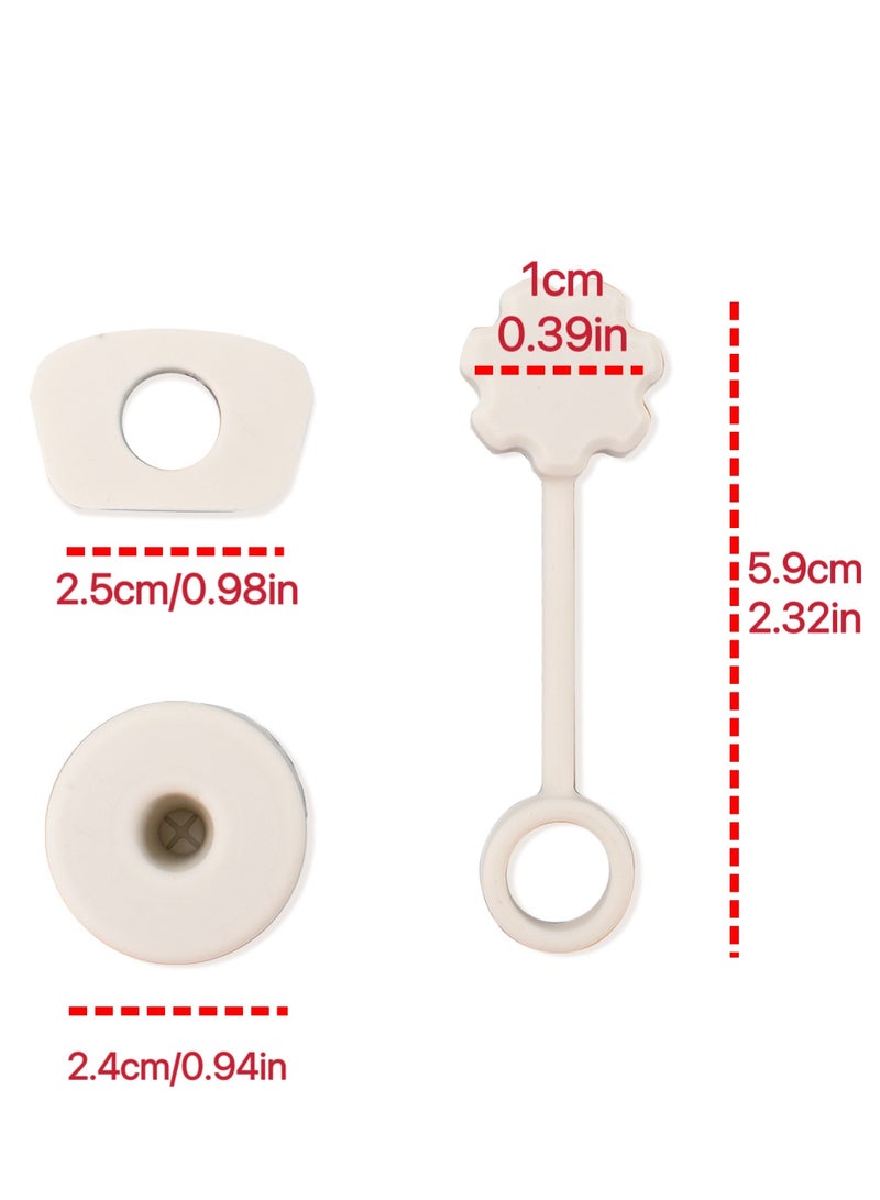 Stanley 4PCS (White) ,Stanley 40oz Silicone Accessories Set,Spill-Proof Stopper(1Pcs), Straw Lids Straw Topper(1Pcs), Silicone Boot(1Pcs),Water Bottle Higher Bumper Protection Cover(1Pcs) - Image 3
