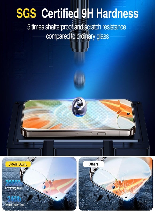 SMARTDEVIL [3+1 Pack Screen Protector For Google Pixel 9 Pro XL With Camera Lens Protector, FingerPrint Reader Compatible, Clear 9H Tempered Glass Film, Fast & Easy Installation, Alignment Frame - Image 2