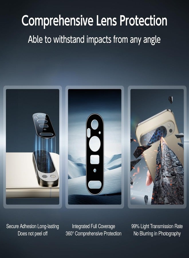 SMARTDEVIL [3+1 Pack Screen Protector For Google Pixel 9 Pro XL With Camera Lens Protector, FingerPrint Reader Compatible, Clear 9H Tempered Glass Film, Fast & Easy Installation, Alignment Frame - Image 5